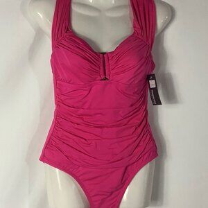 Kenneth Cole Reaction Hot Pink Slimming Swimsuit Padded Cups NWT Various